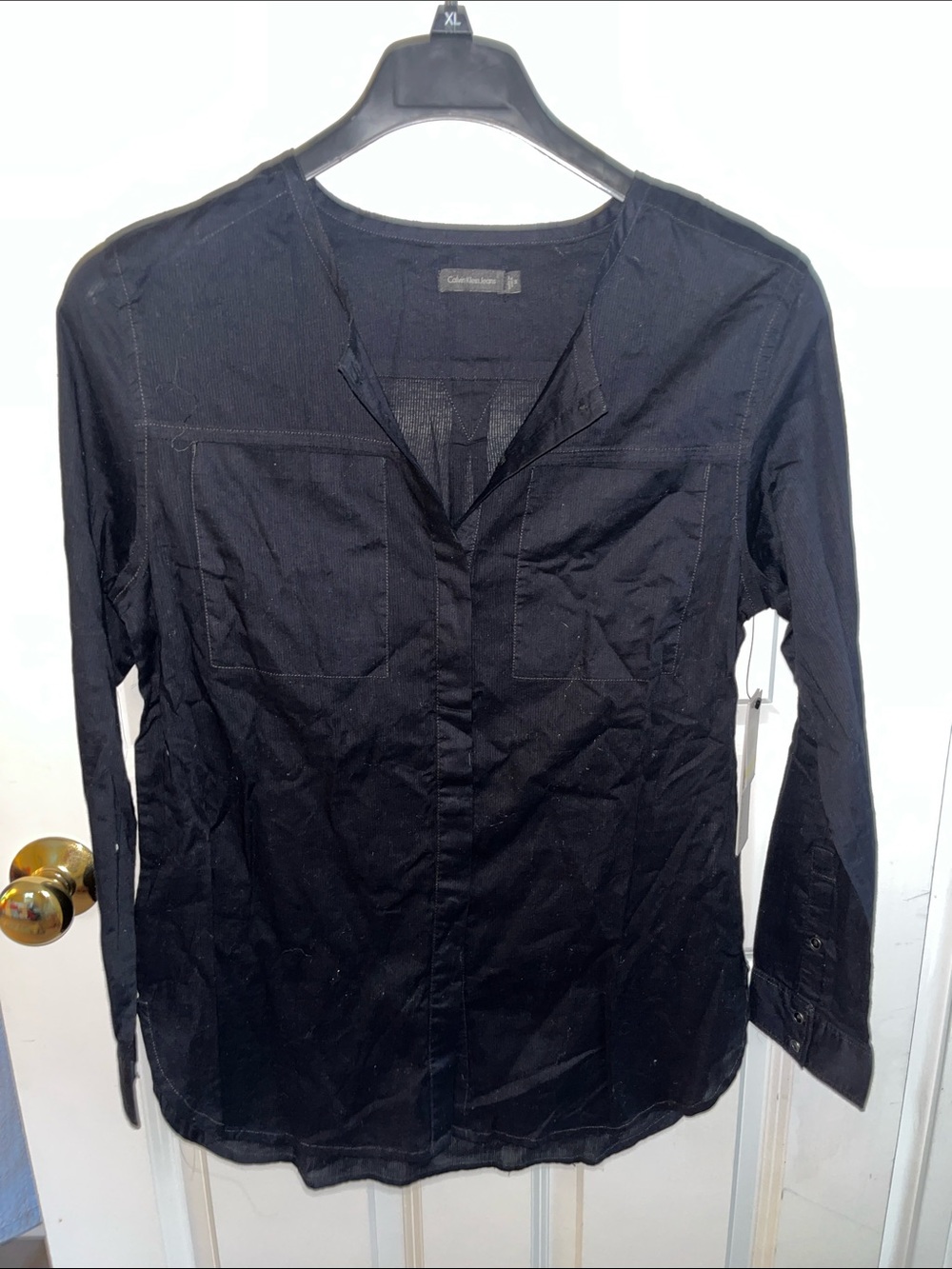 Calvin Klein Black Long-Sleeve Lightweight Shirt Jacket